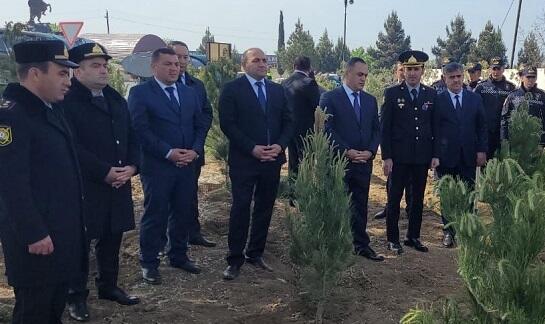 Polislər Heydər Əliyevin 100 illiyi ilə bağlı ağac əkdi